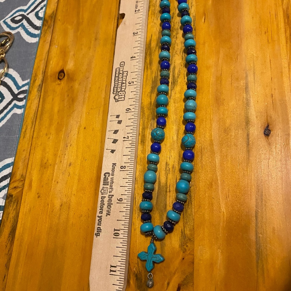 Beaded cross necklace